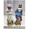 Image 2 : Victorian Couple Procelain Bisque Hand Painted 8" H Mid Century.