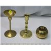 Image 1 : Brass Votive, Brass Candle Holder 7" H; Heavy Coated Brass NonTarnish Candle Holder