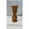 Image 3 : Beautifully Hand Carved Wooden Vase 9" H