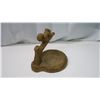 Image 3 : Vintage Large Nut Bowl Wooden, Hand Carved ; Cute Chipmunk Candle Holder