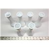 Image 2 : Set of 6 Hossier Milk Glass Vases Swirl Design 1970's Numbered