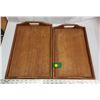 Image 1 : 2 Mid Century Genuine Teak Trays Winsome Wood Thailand 16 x 11" (largest)