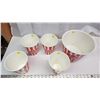 Image 2 : Melamine Retro Popcorn Tub and 4 Individual Servers 1990's - Heavy good quality