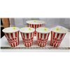 Image 3 : Melamine Retro Popcorn Tub and 4 Individual Servers 1990's - Heavy good quality