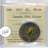 Image 1 : 2017 $2.00 toonie graded MS-64