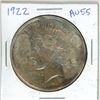 Image 2 : 1922 US .900 silver Peace dollar $1.00 AU-55