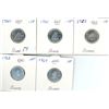 Image 1 : 1960-64 (5) 10¢ Silver Coins