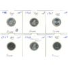 Image 1 : 1965, 66, 67, 68, 68, 69 (6)  10¢ Silver Coins