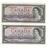 Image 1 : (2) 1954 $10.00 Bills
