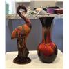 Image 1 : BMP 12" Flamingo, 10" Vase. No chips or cracks.