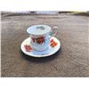 Image 1 : Vintage Tiger Lily Queen's Saskatchewan fine bone china cup and saucer.  Rosina China Co. - England.