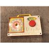 Image 1 : Vintage Fisher Price 1971 music box clock/radio plays Hickory Dickory Dock.  Working.