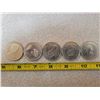 Image 2 : Lot of five Canadian $1.00 nickel dollars - 1970 Manitoba, 1976, 1981, 1982 Confederation, 1984 Jaqu