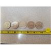Image 1 : Lot of five Canadian $1.00 nickel dollars - 1970 Manitoba, 1976, 1979, 1980, 1981