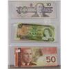 Image 2 : Canada Bank Notes $1 1937, $2 1986, $5 1954, $10 1989, $20 1969, $50 2004