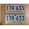 Image 1 : Pair of 1976 SK license plates