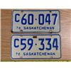 Image 1 : 2 1976 SK license plates