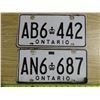 Image 1 : 2 Ontario license plates