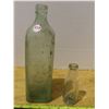 Image 1 : The old bush mills Distillery Pure Malt Est 1784 square whiskey bottle light green/aqua. With small 