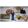 Image 1 : 2 Vintage Chocolate Boxes with Corsages, 1st Place Ribbons + Hankies + Vintage Scarf