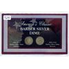 Image 1 : U.S. America’s Classic Barber Silver Dime Collection. Includes 2 1912 Barber Dimes (both Obverse & R