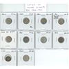 Image 1 : Lot of 10 Canadian Silver 5 Cents. Includes 1902, 1904, 1907, 1910 Pointed Holly Leaves, 1912, 1913,