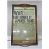 Image 1 : Newspaper Framed 1941 War Oahu Bombed by Japanese