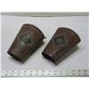 Image 1 : 2 Leather Cuffs w/ Brass Spotting