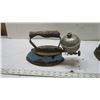 Image 3 : (2) Blue Gas Steam Clothing Irons 1950's & Stove Top Iron