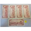 Image 2 : Lot of five 1954 Bank of Canada $2.00 two dollar bills