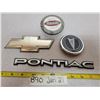 Image 1 : Lot of 4 vehicle badges, peterbilt, chevrolet, pontiac