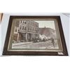 Image 1 : Historic Photo of a town, framed - Frame is lifting off, top right - 30"W x 23"H