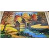 Image 2 : "Autumn Waterwheel" Extra large framed print - 43"W x 31"H