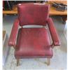 Image 2 : Red Leather wooden chair - From the National Hotel