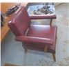 Image 3 : Red Leather wooden chair - From the National Hotel