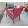 Image 4 : Red Leather wooden chair - From the National Hotel