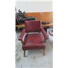 Image 5 : Red Leather wooden chair - From the National Hotel