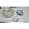 Image 2 : Assorted Dishes - 2 Carnival glass plates, blue depression candy dish & "First Kiss" limited plate
