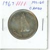 Image 1 : 1967 Canadian Silver 50 Cents. Howling Wolf. MS-60. Cameo.