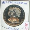 Image 1 : 1867 – 1967 Canadian Centennial Medal. Depicts Queens Victoria & Elizabeth with co-joined busts. BU.
