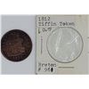 Image 1 : 1812 Tiffin Token Thomas Halliday - 1/2 penny 1812  6 DOTS  Lower Canada