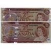 Image 1 : 1974 $2. Bills BC6949144 & RV9214672   nice crisp colorful bill
