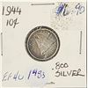 Image 1 : 1944 Canada silver 10 cents 9.3 million minted 80% silver