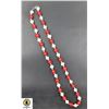 Image 1 : #156-NATURAL FRESH WATER PEARL+ RED JADE