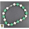 Image 1 : #144-NATURAL FRESH WATER PEARL+GREEN JADE