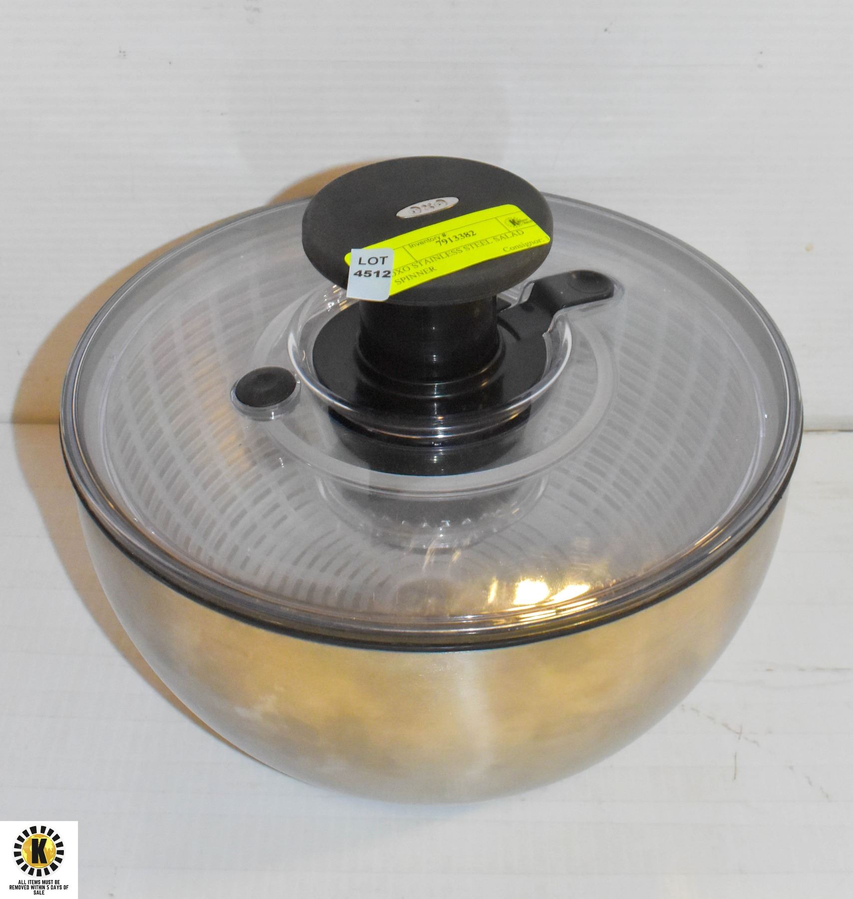 OXO STAINLESS STEEL SALAD SPINNER