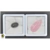 Image 1 : #184-NATURAL CATE EYE 9.03CT,PINK ROSE QUARTZ 24.8
