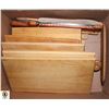 Image 1 : WOOD CUTTING BOARDS & UTENSILS- BOX LOT