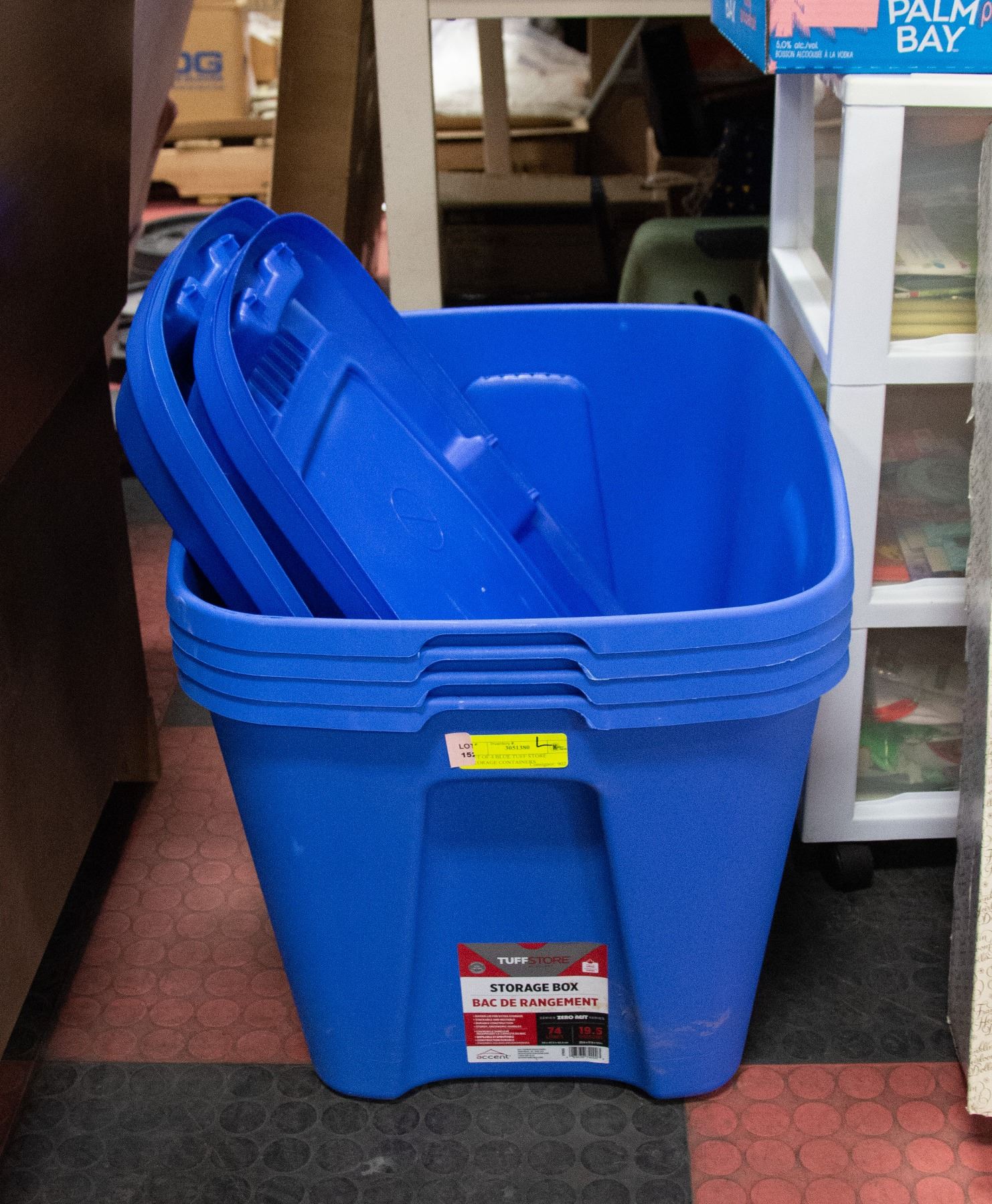 SET OF 4 BLUE TUFF STORE STORAGE CONTAINERS