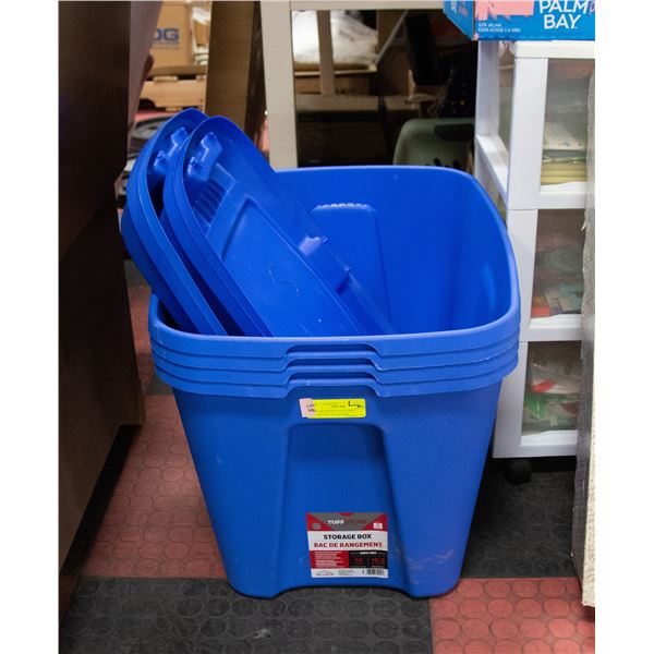 SET OF 4 BLUE TUFF STORE STORAGE CONTAINERS